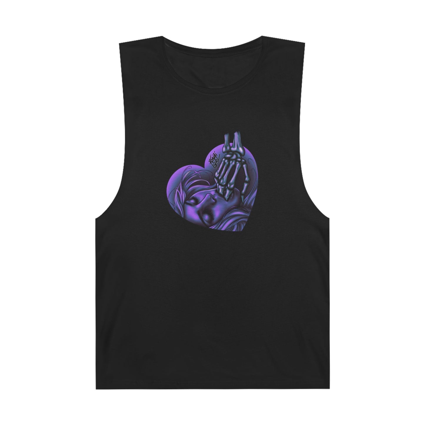 "Sucker for the VIllain" Unisex Tank Top with PURPLE Heart Graphic