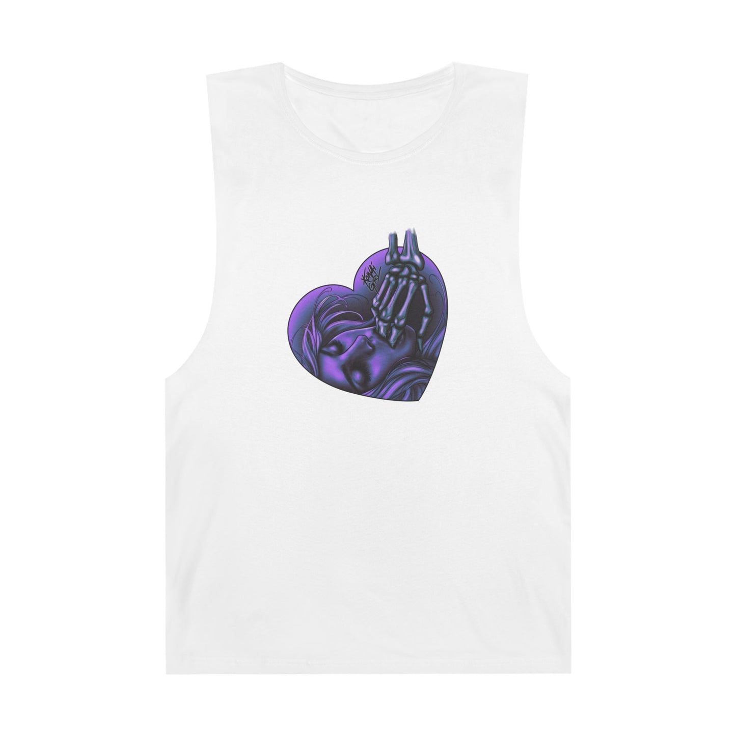 "Sucker for the VIllain" Unisex Tank Top with PURPLE Heart Graphic