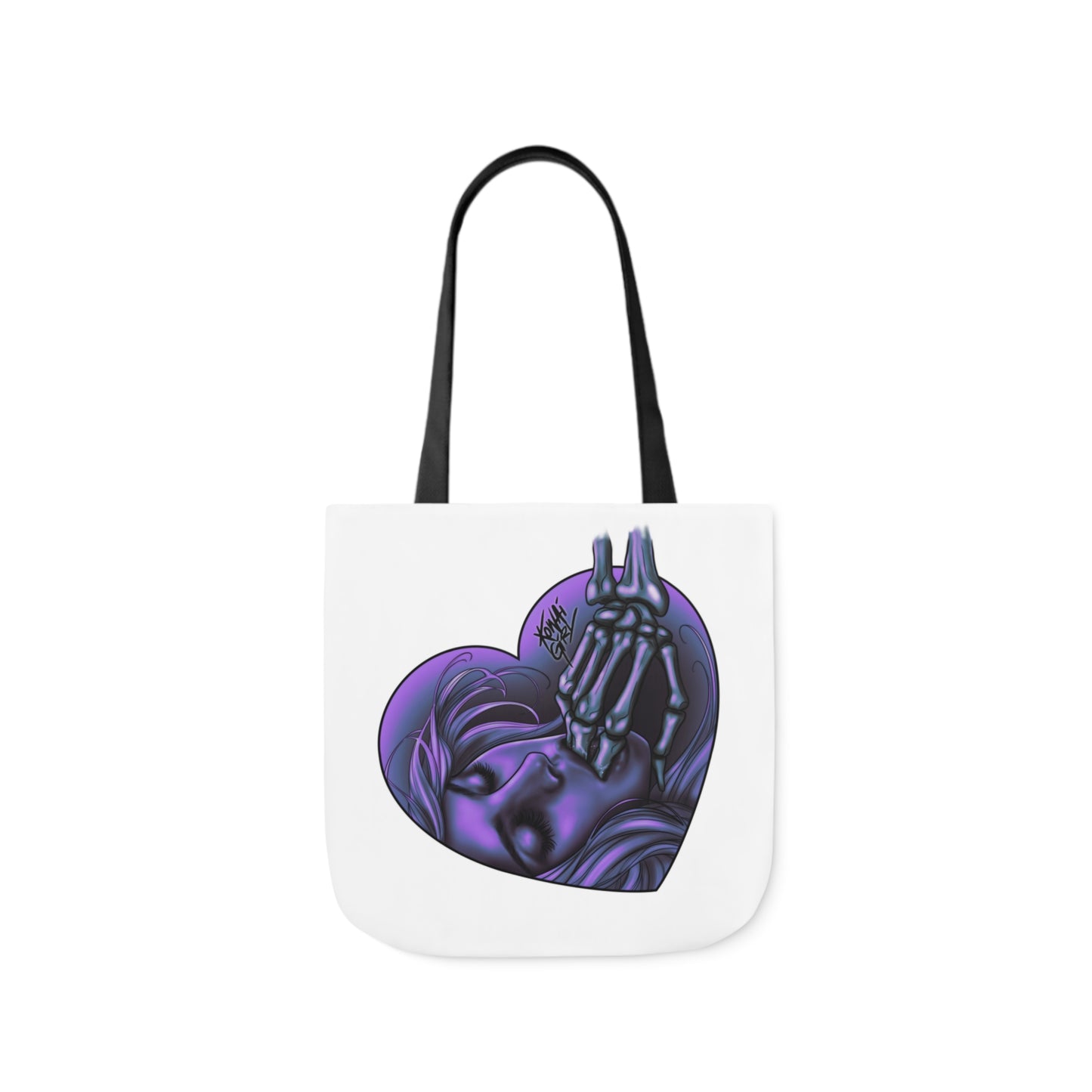 "Sucker for the Villain" Tote Bag with PURPLE Heart and Graffiti Design | Perfect for Kawaii Girls