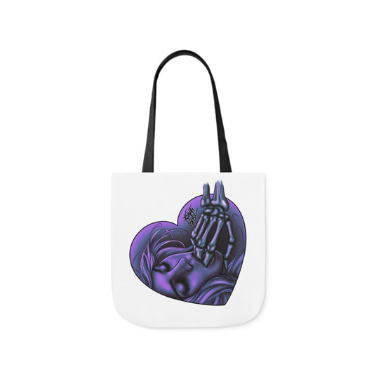 "Sucker for the Villain" Tote Bag with PURPLE Heart and Graffiti Design | Perfect for Kawaii Girls