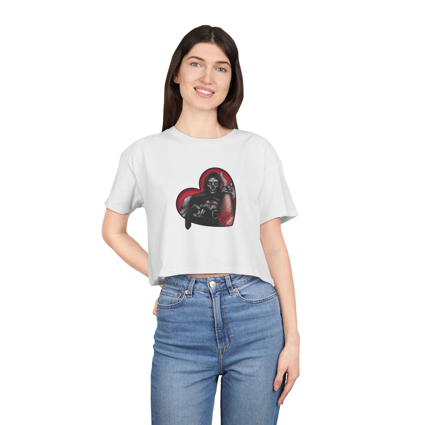 "BAD LOVE" Women's Crop Tee (FRONT PRINT)