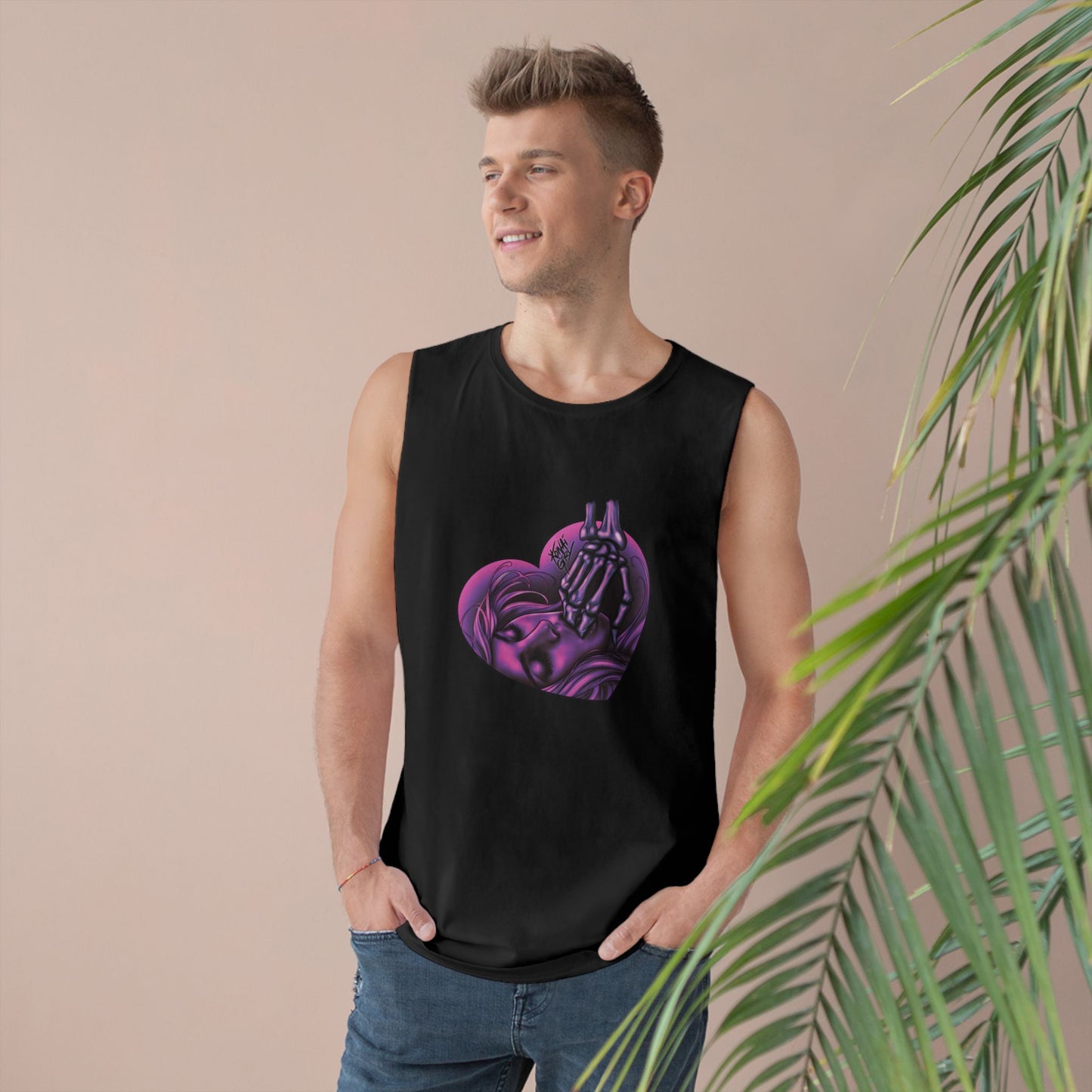 "Sucker for the Villain" Unisex Skeleton PINK Heart Tank Top