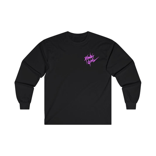 "MINE" Long Sleeve Tee - (PINK LOGO)