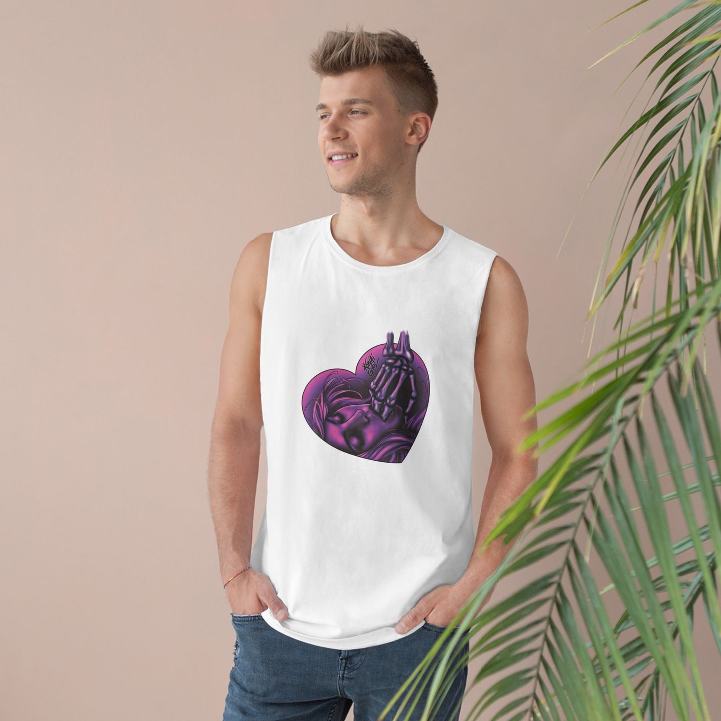 "Sucker for the Villain" Unisex Skeleton PINK Heart Tank Top