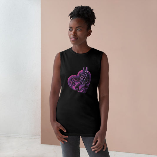 "Sucker for the Villain" Unisex Skeleton PINK Heart Tank Top