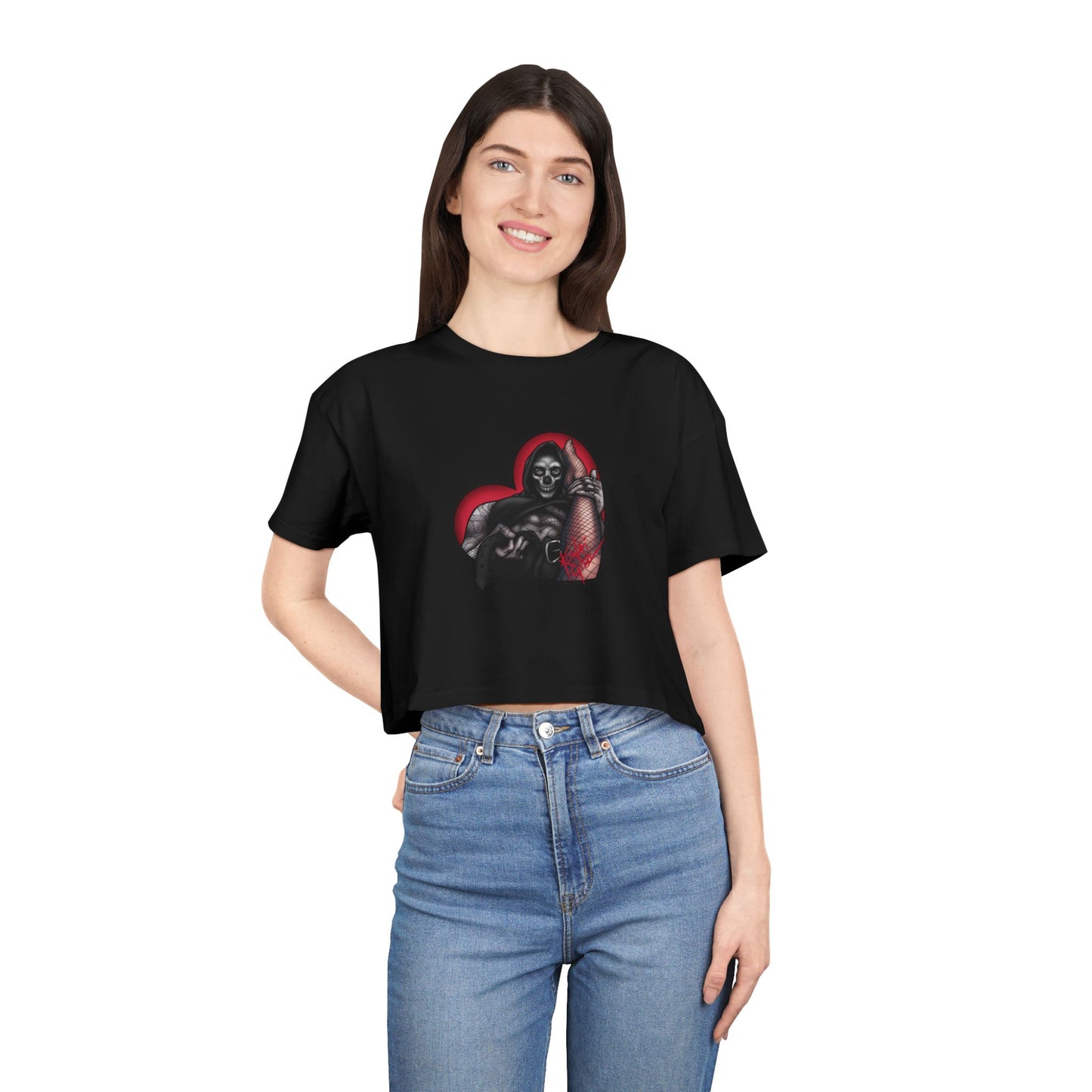 "BAD LOVE" Women's Crop Tee (FRONT PRINT)